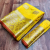 Linen cotton silk saree with zari work