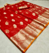 Linen silk saree with woven work