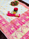 Pink color soft silk saree with rich pallu
