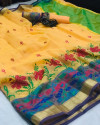 Cotton saree with jacquard border and rich pallu