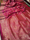 Pink color kanchipuram silk handloom saree