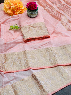 Linen cotton saree