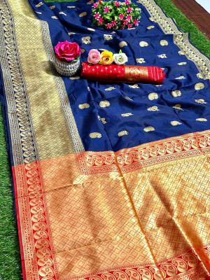 Soft banarasi silk saree with weaving rich pallu