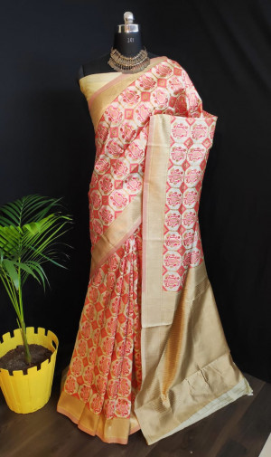 Banarasi silk saree with zari weaving work