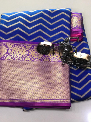 Kanchipuram weaving silk saree with zari work