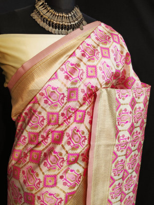 Banarasi silk saree with zari weaving work