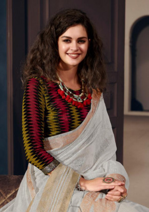 Linen weaving silk saree