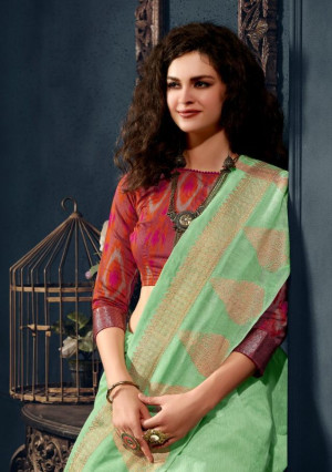 Linen weaving silk saree