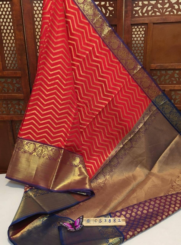 Kanchipuram handloom weaving silk saree