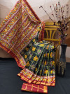 Black color soft cotton saree with patola printed work
