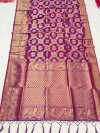 Purple color banarasi silk sareee with zari weaving work
