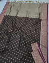 Coffee color banarasi silk saree with zari woven work