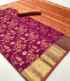 Magenta color banarasi silk saree with heavy weaving work