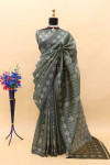 Green color soft cotton saree with printed work