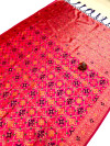 Rani pink color patola silk saree with zari weaving work