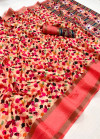 Multi color soft dola silk saree with digital printed work