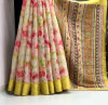 Multi color kanjivaram silk saree with digital printed work