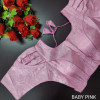 Baby pink color designer banarsi silk blouse