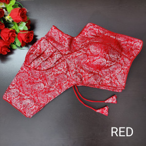 Red color designer banarsi silk blouse