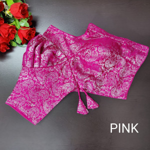 Pink color designer banarsi silk blouse
