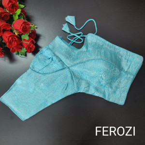 Firoji color designer banarsi silk blouse