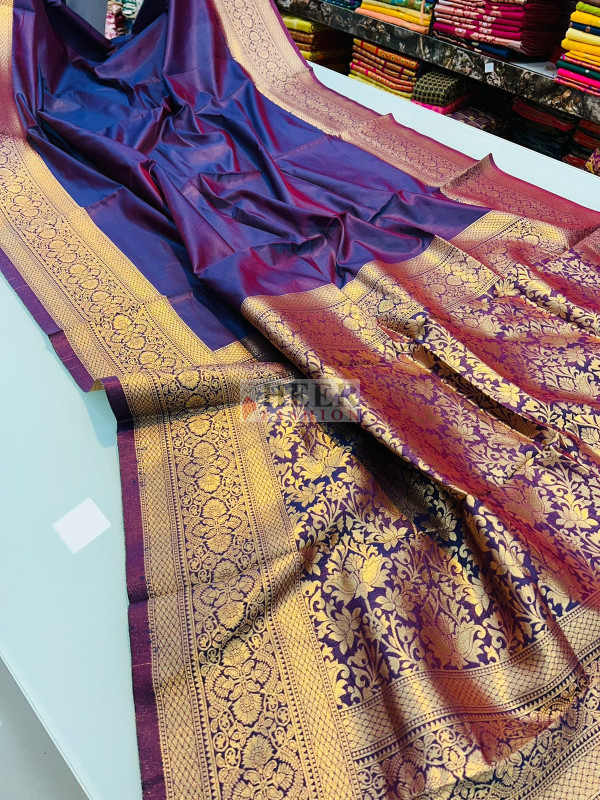Purple Soft Kanchipuram Silk Saree With Zari Weaving Work purple-soft-kanchipuram-silk-saree-with-zari-weaving-work