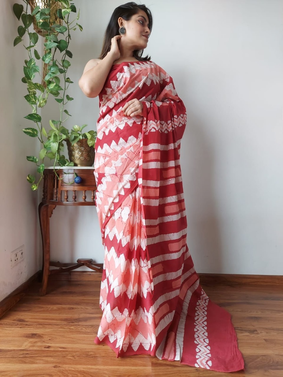 Multi soft linen cotton saree with digital printed work