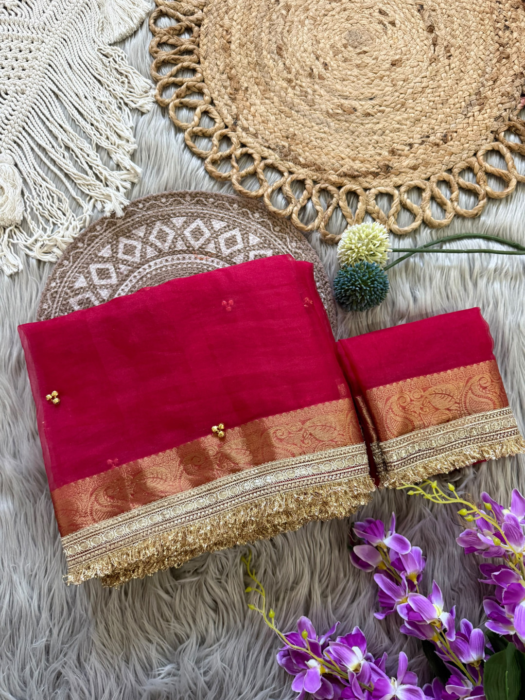 Heer Rani Rani pink color soft Organza silk saree detailing with beautiful ...
