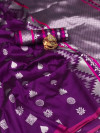Soft lichi silk saree with zari weaving work