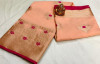 Soft linen silk saree with zari and meena work