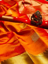Soft lichi silk saree with rich pallu