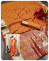 Soft satin silk saree with zari weaving work