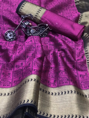 Kora muslin silk saree with rich pallu