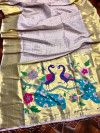 Lavender color paithani silk saree with attractive pallu