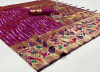 Magenta color paithani silk saree with golden zari  weaving work