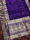 Royal blue color soft banarasi silk saree with zari weaving pallu