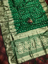 Green color soft banarasi silk saree with zari weaving pallu