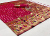 Dark Pink color paithani silk saree with golden zari  weaving work