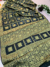 Black hand bandhej silk saree with zari weaving work
