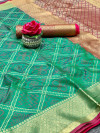 Rama Green color patola silk saree with golden zari weaving work