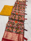 Coffee color dola silk saree with zari weaving work