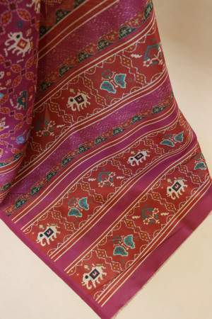 Rani pink color soft cotton silk saree with digital printed work