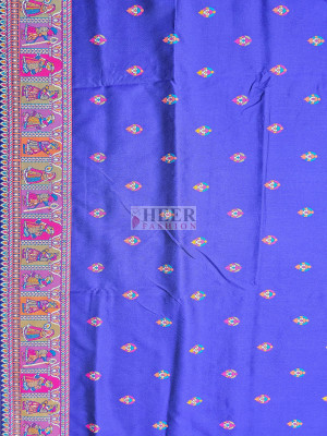 Woven Pashmina Silk Saree In Purple