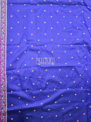 Woven Pashmina Silk Saree In Purple