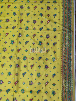 Woven Design Pashmina Silk Saree In Lemon Yellow