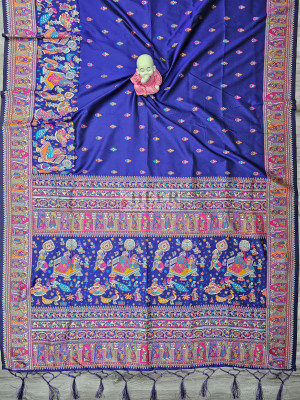 Woven Pashmina Silk Saree In Purple