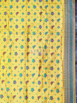 Woven Design Pashmina Silk Saree In Yellow