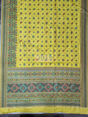 Woven Design Pashmina Silk Saree In Lemon Yellow