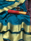 Raw silk saree with zari weaving pallu