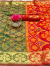 Green color banarasi silk weaving patola saree